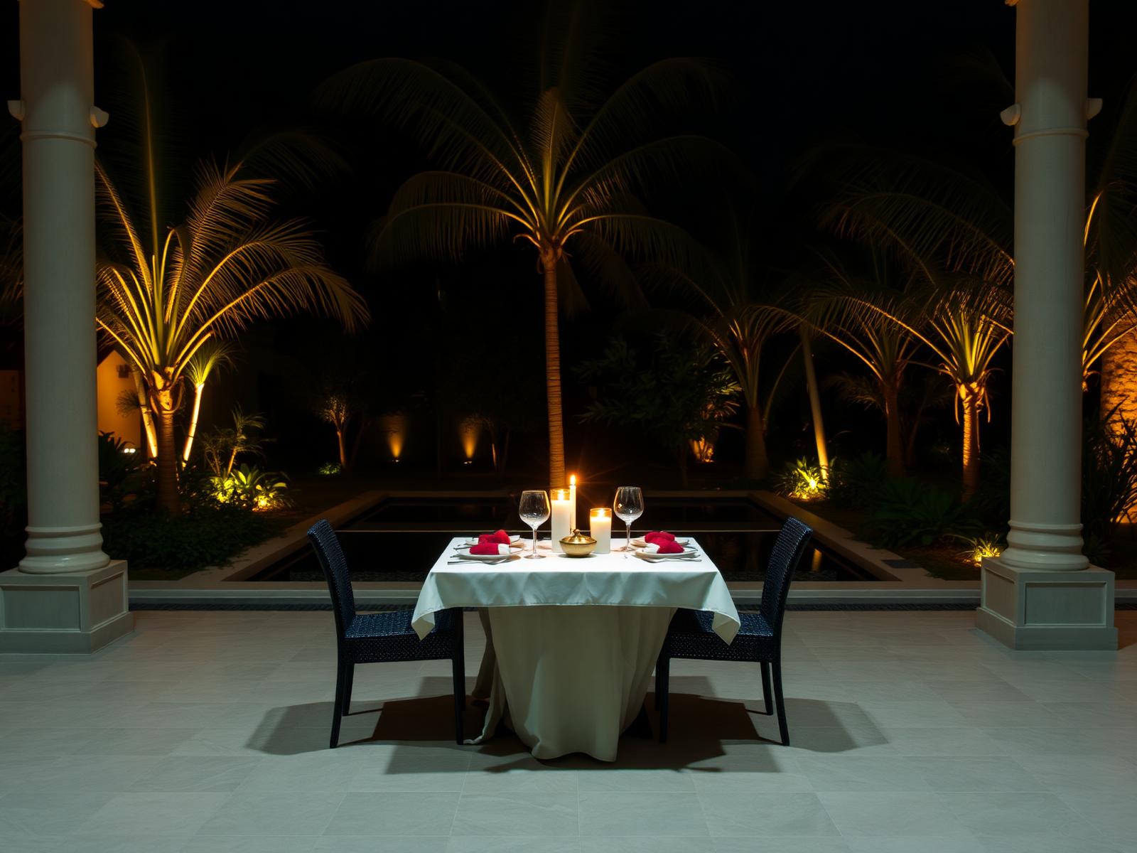 Private dinners, lit by candle.